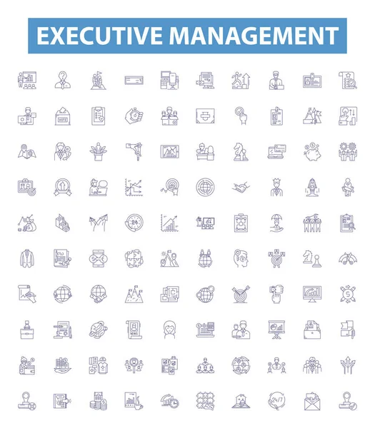 Yönetici Yönetim Çizgisi Simgeleri Tabelalar Hazır Liderlik Koleksiyonu Yöneticiler Karar — Stok Vektör