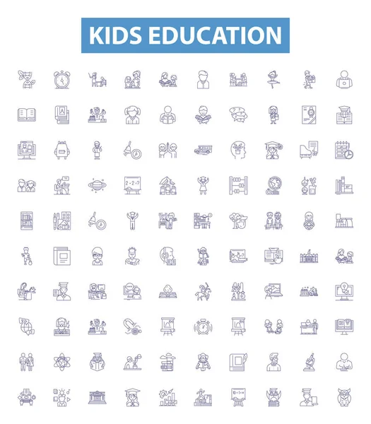Kindererziehung Symbole Zeichen Gesetzt Bildung Bildung Bildung Bildung Bildung Bildung — Stockvektor