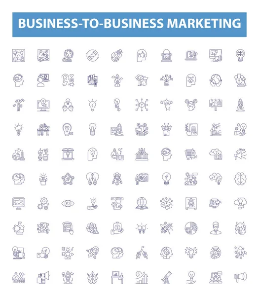 Ікони Бізнес Бізнес Маркетингу Підписи Встановлені Collection Marketing Selling Networking — стоковий вектор