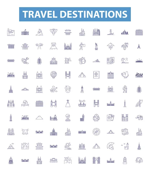 Seyahat Güzergahları Simgeleri Tabelalar Ayarlandı Hindistan Meksika Fransa Japonya Talya — Stok Vektör