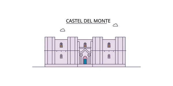 Italie Pouilles Castel Del Monte Points Repère Voyage Vecteur Ville — Image vectorielle
