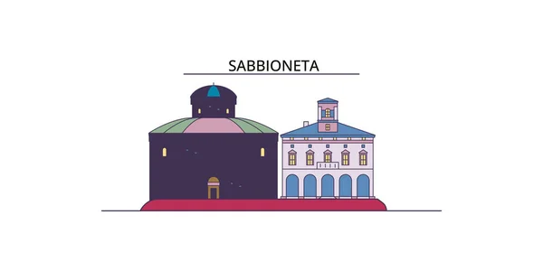 Італія Саббіонета Туристичні Пам Ятки Ілюстрація Векторного Міського Туризму — стоковий вектор