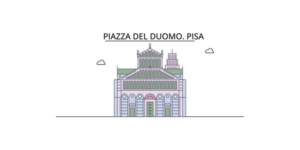 Italië Pisa Piazza Del Duomo Reizen Oriëntatiepunten Vector Stad Toerisme — Stockvector