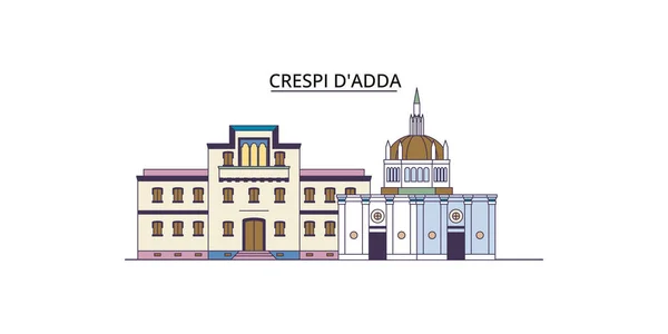 Italien Crespi Dadda Reisesehenswürdigkeiten Vektor Städtetourismus Illustration — Stockvektor