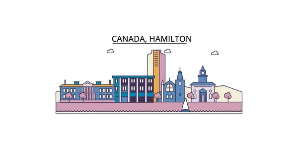 Kanada Hamilton Seyahat Işaretleri Vektör Şehir Turizmi Illüstrasyonu — Stok Vektör