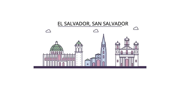 Сальвадор Сан Сальвадор Туристична Пам Ятка Векторного Міста — стоковий вектор
