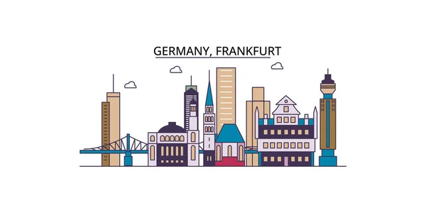 Γερμανία Φρανκφούρτη Ταξιδιωτικά Ορόσημα Διανυσματική Πόλη Τουρισμού Εικονογράφηση — Διανυσματικό Αρχείο