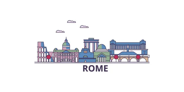 Italy Rome City Travel Landmarks Vector City Tourism Illustration — Stock Vector