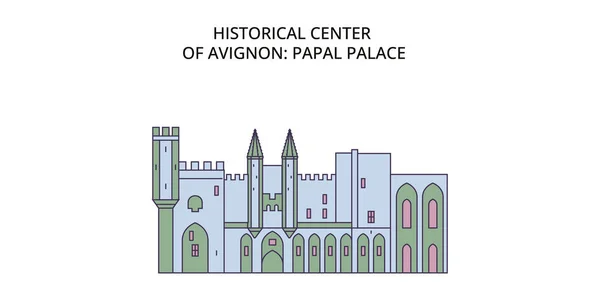 Francia Avignone Luoghi Interesse Turistico Illustrazione Del Turismo Urbano Vettoriale — Vettoriale Stock