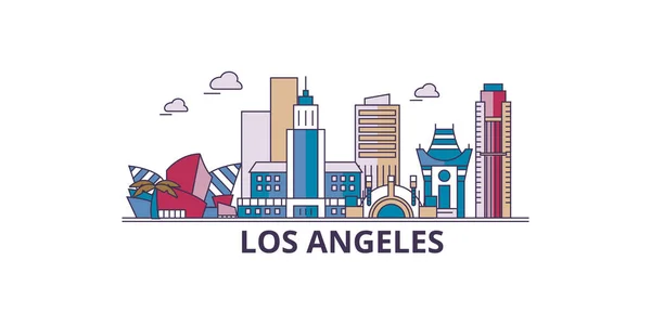 洛杉矶市旅游地标 矢量城市旅游图解 — 图库矢量图片