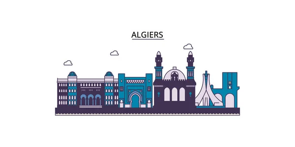 Algiers Travel Landmarks Vector City Tourism Illustration — Stock Vector