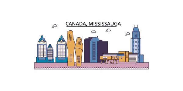 Canadá Mississauga Monumentos Viaje Vector Ciudad Turismo Ilustración — Vector de stock