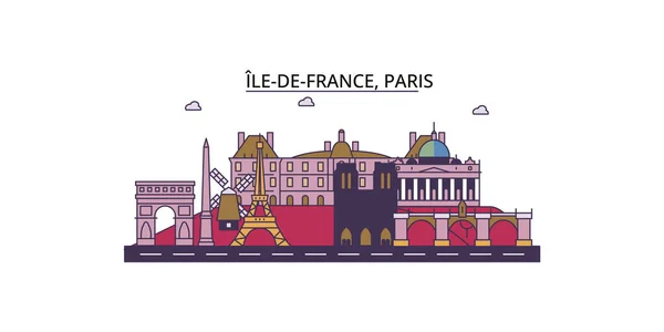 stock vector France, Paris travel landmarks, vector city tourism illustration