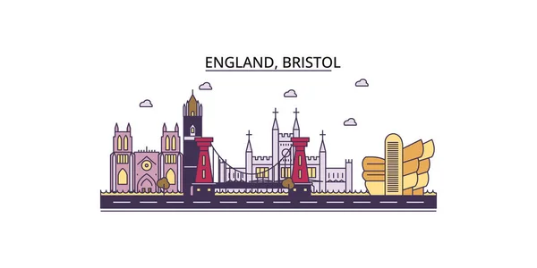 Велика Британія Пам Ятки Подорожей Брістоля Ілюстрація Векторного Міського Туризму — стоковий вектор