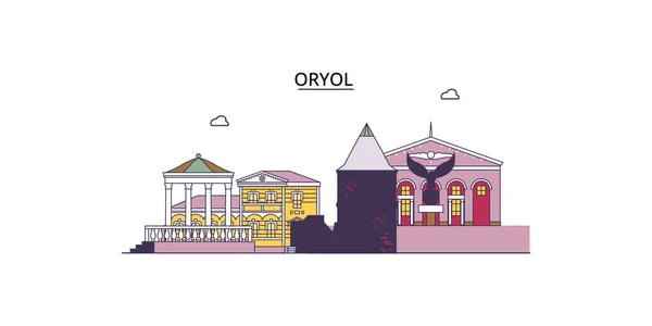 Russia Oryol Travel Landmarks Vector City Tourism Illustration — Stock Vector
