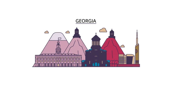 Georgia Travel Landmarks Vector City Tourism Illustration — Stock Vector