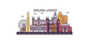 Birleşik Krallık, Londra seyahatleri, vektör kent illüstrasyonu