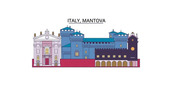 Italie Monuments Voyage Mantoue Vecteur Ville Tourisme Illustration — Image vectorielle