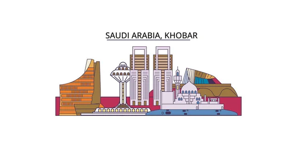 Arabie Saoudite Khobar Voyages Vecteur Ville Tourisme Illustration — Image vectorielle