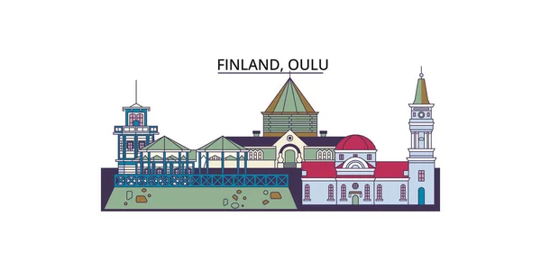 Φινλανδία Oulu Ταξιδιωτικά Ορόσημα Διανυσματική Πόλη Τουρισμού Εικονογράφηση — Διανυσματικό Αρχείο