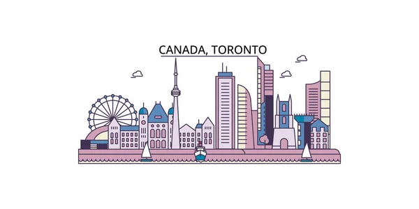 Kanada Toronto Reisesehenswürdigkeiten Vektor Stadt Tourismus Illustration — Stockvektor