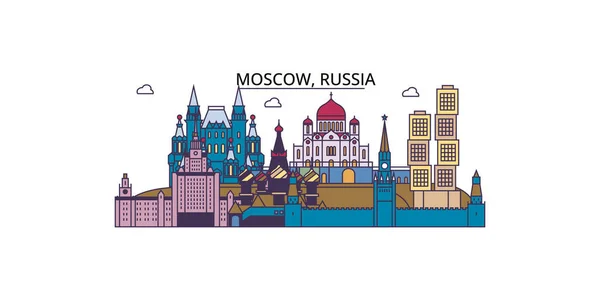 Oroszország Moszkva Úti Célpontok Vektor Városi Turizmus Illusztráció — Stock Vector