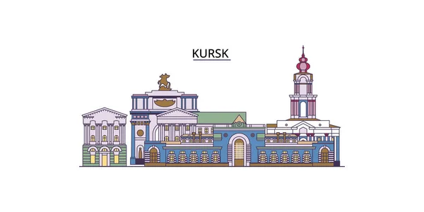 Russia Kursk Travel Landmarks Vector City Tourism Illustration — Stock Vector