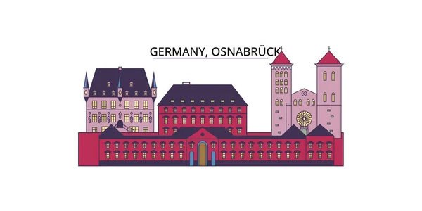 Tyskland Osnabruck Resor Landmärken Vektor Stad Turism Illustration — Stock vektor