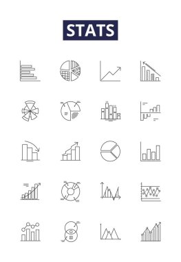 İstatistikler vektör simgeleri ve işaretleri. grafik, data, chart, business, diagram, vector, report, graphic vektör ana hatları çizimi