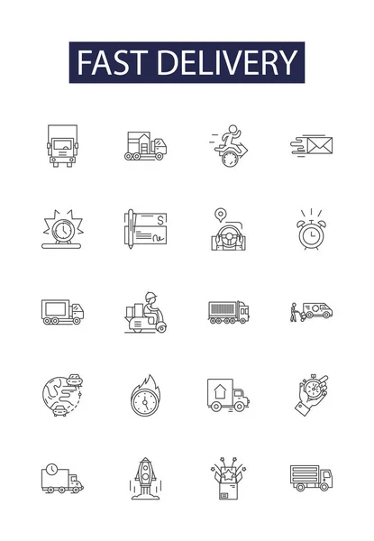 Векторні Ікони Знаки Швидкої Доставки Терміновий Свіфт Швидкий Експрес Швидкий — стоковий вектор