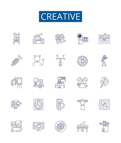Creative Line Icons Signs Set Design Collection Innovative Imaginative Original — Stock Vector