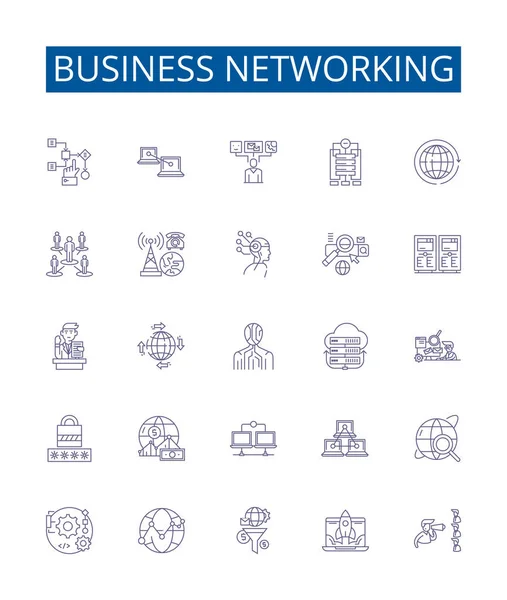 Symbole Für Geschäftsnetzwerke Werden Gesetzt Designsammlung Von Netzwerken Unternehmen Beziehungen — Stockvektor