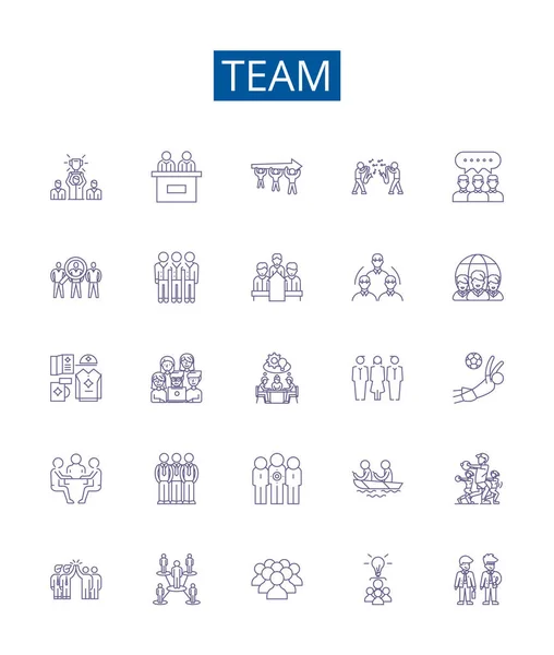 Іконні Знаки Командного Рядка Встановлені Колекція Дизайну Squad Crew Group — стоковий вектор