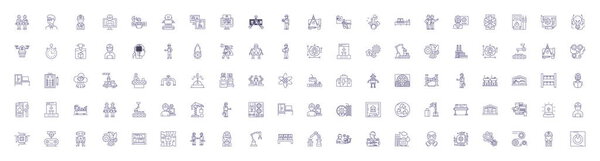 Engineering workflow line icons signs set. Design collection of Engineering, workflow, design, process, optimisation, automation, planning, development outline vector concept illustrations