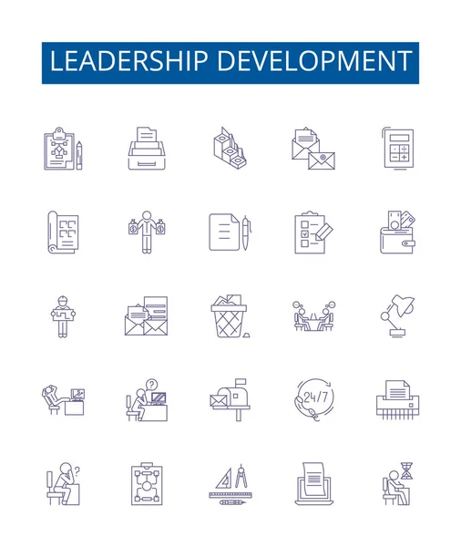领导才能发展线标志着标志的设置 领导能力 讲习班 影响纲要概念说明的设计收集 — 图库矢量图片