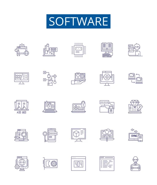 소프트웨어 아이콘 소프트웨어 프로그램 프로그램 소프트웨어 시스템 — 스톡 벡터