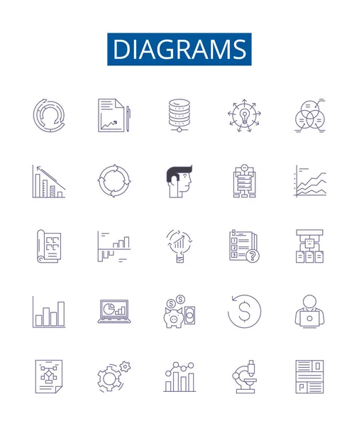 Diagramme Zeichnen Symbole Zeichen Gesetzt Designsammlung Von Grafiken Diagrammen Karten — Stockvektor