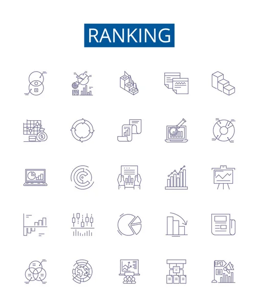 Σήμανση Εικονιδίων Γραμμής Design Collection Ranking Rank Place Position Order — Διανυσματικό Αρχείο