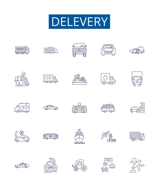 Визнаки Іконок Розвороту Встановлені Колекція Дизайну Dispatch Delivery Postage Freight — стоковий вектор