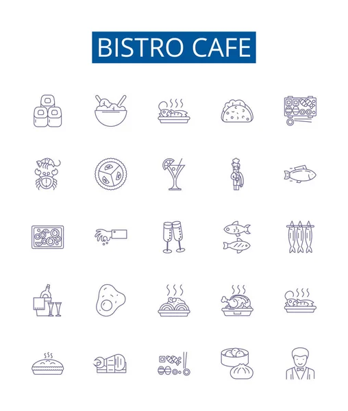 小酒馆系列图标标志设置 小酒馆 咖啡店 午餐等设计集合 — 图库矢量图片