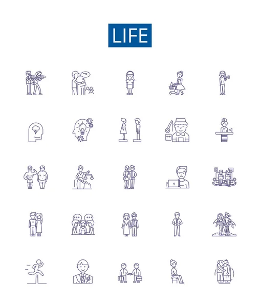 生命线标志设置 更新的设计集合 — 图库矢量图片