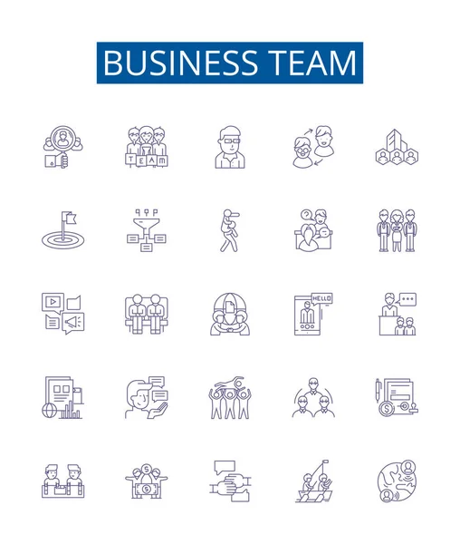 Symbole Für Die Linie Des Business Teams Werden Gesetzt Designsammlung — Stockvektor