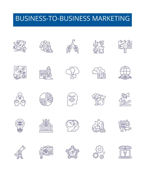 Iconos Línea Marketing Empresa Empresa Conjunto Signos Colección Diseño Marketing — Archivo Imágenes Vectoriales