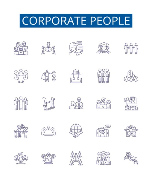 Ludzie Korporacji Ustawiają Ikony Kolekcja Projektów Kadry Kierowniczej Menedżerowie Profesjonaliści — Wektor stockowy