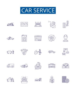 Araba servisi simgeleri ayarlandı. Otomotiv, Tamir, Bakım, Akort, Tanı, Cilalama, Yağ, Tasarım Konsepti Çizimlerini Değiştir