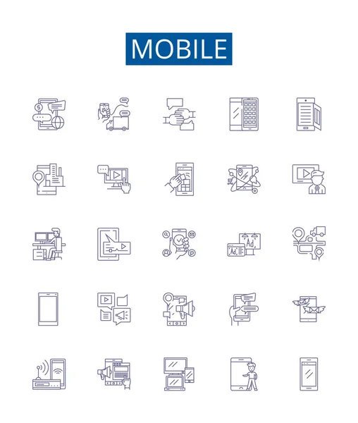 Визнаки Мобілів Встановлені Колекція Дизайну Телефону Мобільного Телефону Ручної Роботи — стоковий вектор