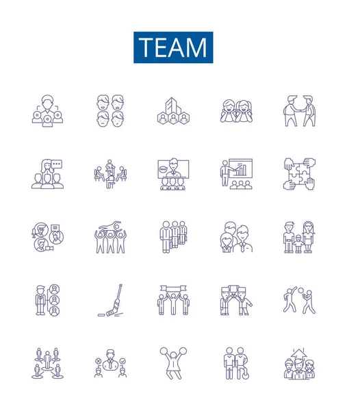 Іконні Знаки Командного Рядка Встановлені Колекція Дизайну Squad Crew Group — стоковий вектор