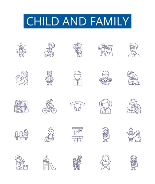 Symbole Für Kinder Und Familien Werden Gesetzt Designsammlung Von Kind — Stockvektor