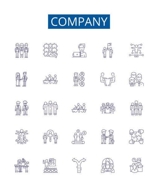 Company Line Icons Signs Set Design Collection Business Firm Corporation — Stock Vector