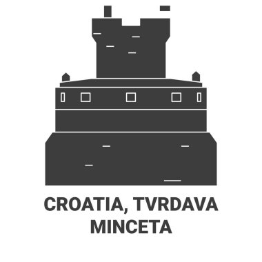 Hırvatistan ve Tvrdava Minceta tarihi sınır çizgisi illüstrasyonu